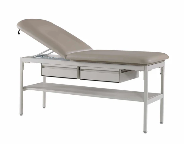 Mesa de tratamiento Graham Field con respaldo ajustable y superficie contorneada, estante y dos cajones