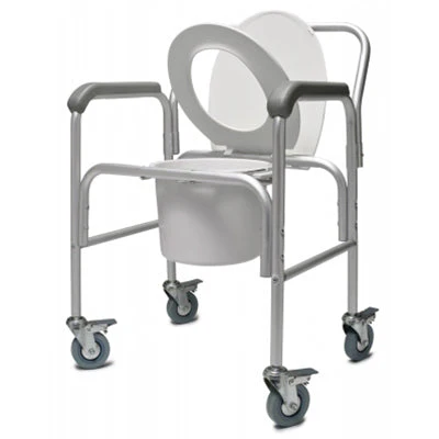 Graham Field-2215B-2 - 3 in-1 Aluminum Commode, Back Bar and Casters, 2 Each Per Case