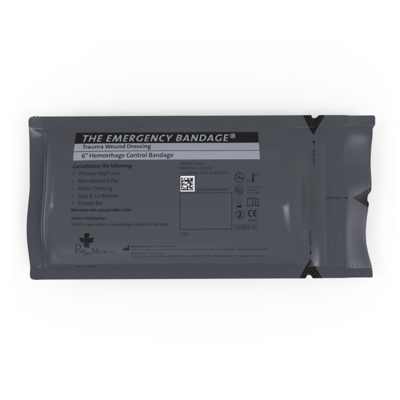 Safeguard Medical-FCP-02-GR 6" Emergency Bandage, Green (case of 100)