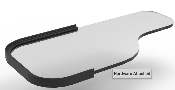 Therafin Half Tray, Clear 3/8", Trimline w/ Permobil HD 3G Armrest Bracket & Rim