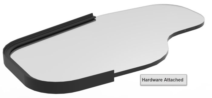 Therafin Half Tray, Clear 3/8", Standard w/ Permobil HD 3G Armrest Bracket & Rim