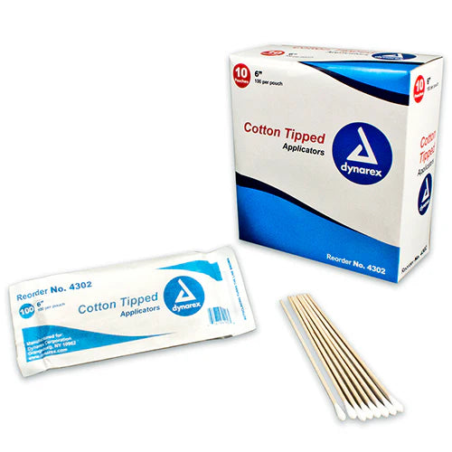 Dynarex Cotton Tipped Wood Applicators