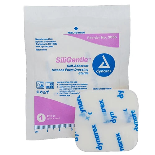 Dynarex SiliGentle - Non-Adhesive and Silicon Bordered Foam Dressing