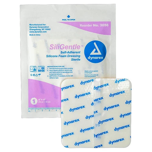 Dynarex SiliGentle - Non-Adhesive and Silicon Bordered Foam Dressing
