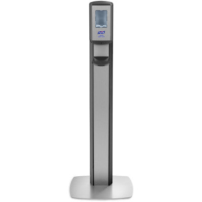 Gojo-7518-DS-SLV PURELL® Messenger™ CS8 Floor Stand, Graphite with Silver Panel, Dispenser Included (1/cs)