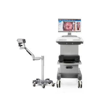 EDAN High resolution video colposcope with basic roll stand. Includes software, wired connection for PC.