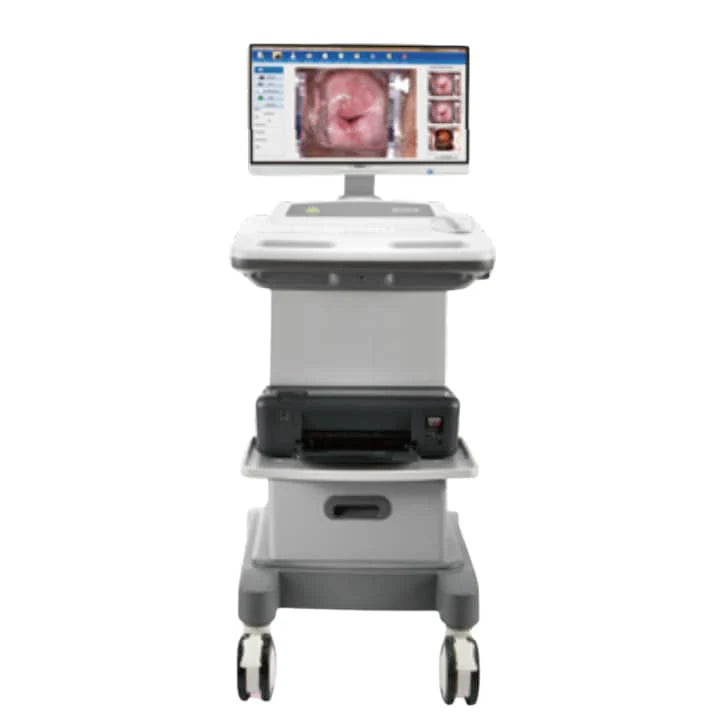 EDAN High resolution video colposcope with basic roll stand. Includes software, wired connection for PC.