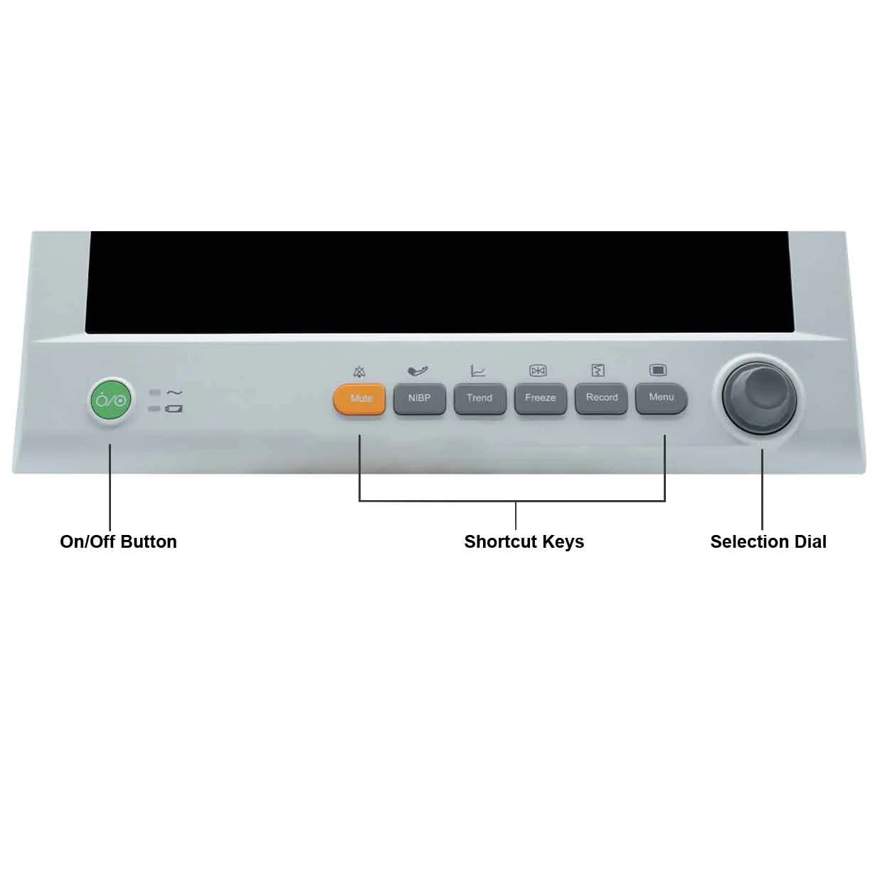 EDAN iM80 Patient monitor with 15'' touch screen. Standard parameters- 3/5-lead ECG, RESP, NIBP, 2-TEMP, PR, HR, EDAN SpO2. Open CO2 and IBP ports. Printer installed.