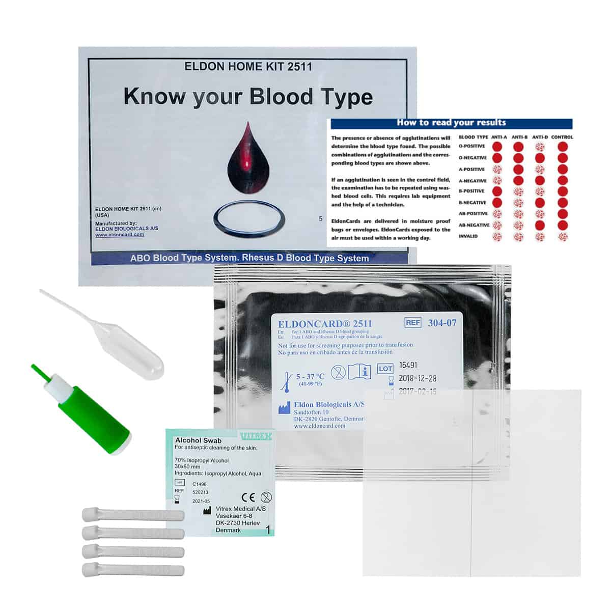 Safeguard Medical-80-810 EldonCard® Blood Typing Kit