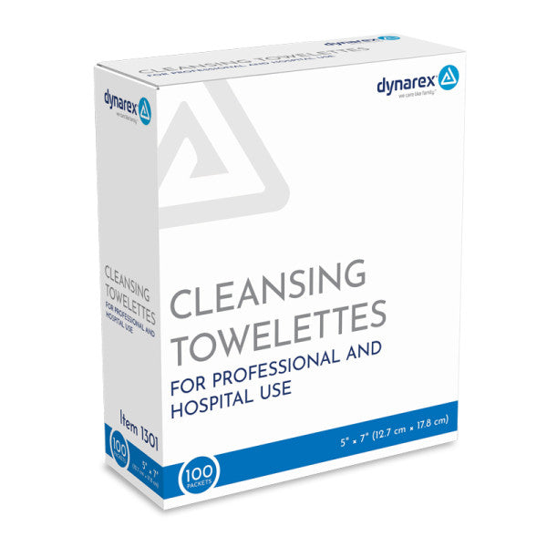 Dynarex-1301 Cleansing Towelettes 5" x 7" (100/Bx 10Bx/CS)