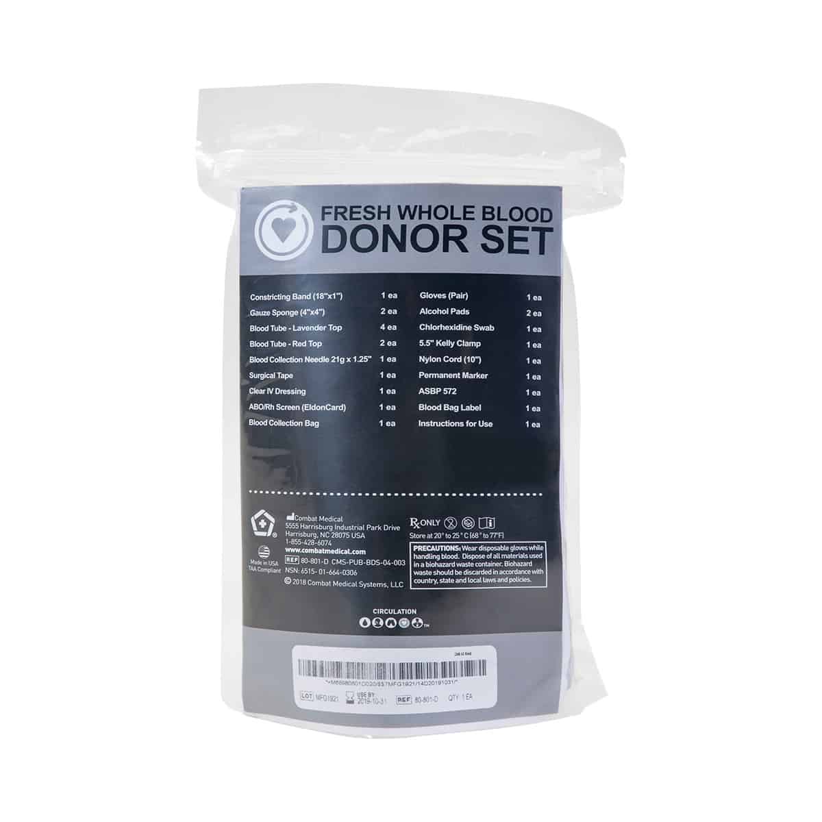 Safeguard Medical-80-801-D Fresh Whole Blood Donor Set