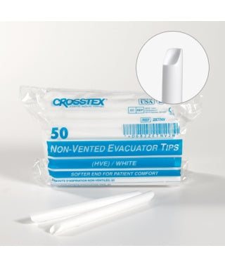Crosstex-ZETNV-HVE (High Volume Evacuator) Tips - Non-Vented Tip (20/Carton / 4 Cartons/Case)