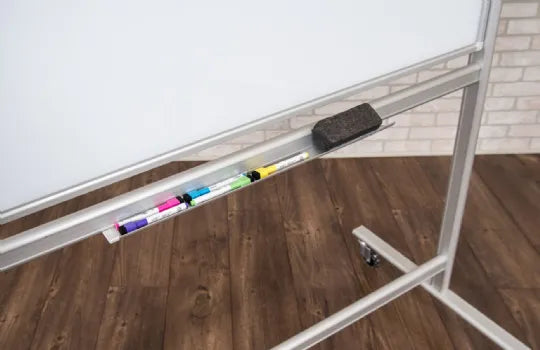 Luxor Double-Sided Mobile Magnetic Glass Dry Erase Marker Board