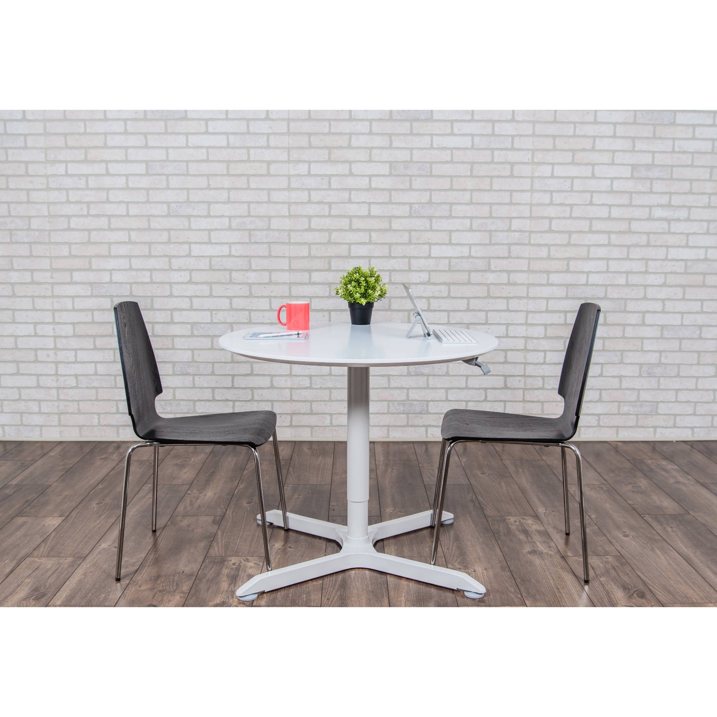 Luxor Pneumatic Height-Adjustable Round Café Table