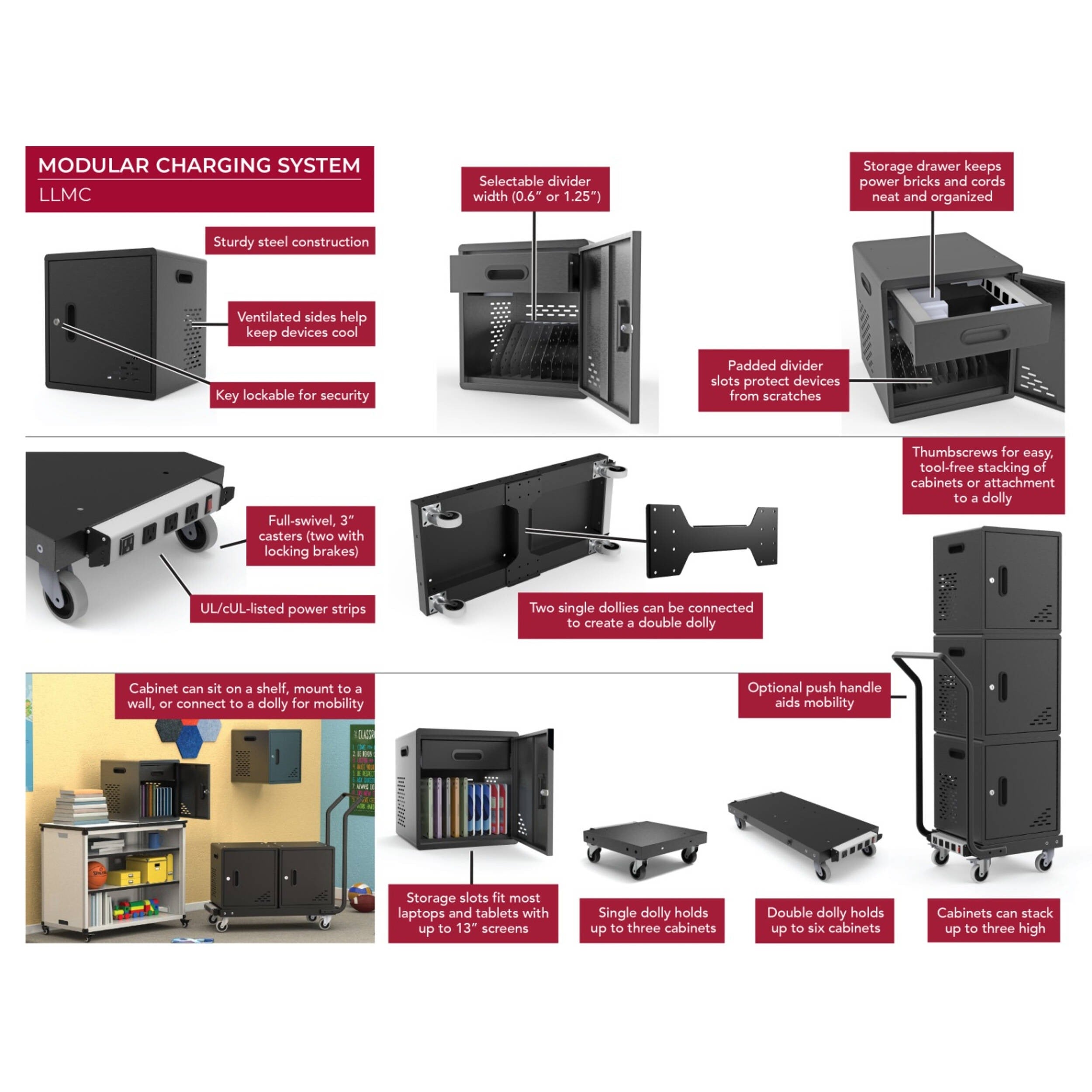 Luxor-MCC4 4 Modular Charging Cabinets