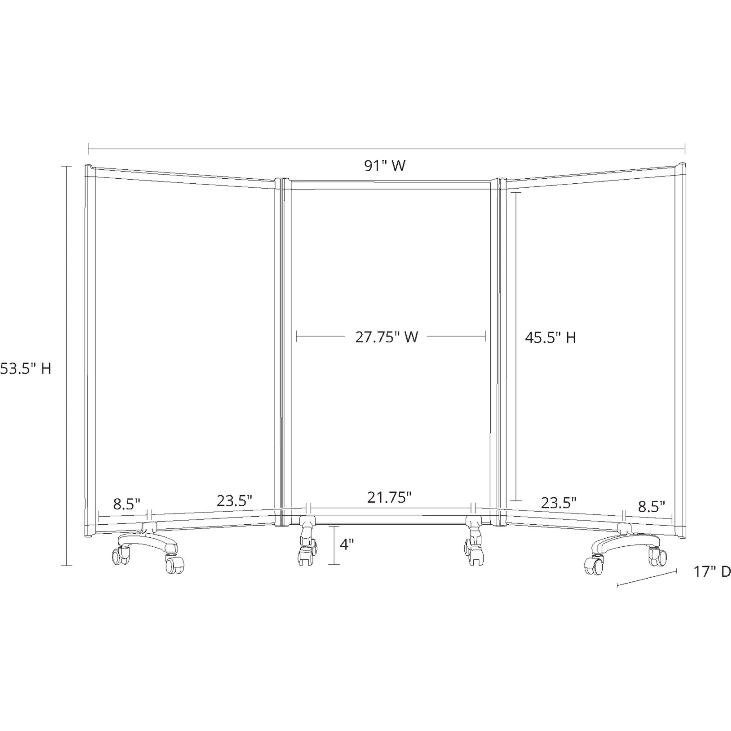 Luxor-MB9152WW Mobile Dry-Erase Folding Divid