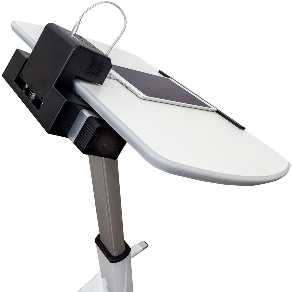 Luxor-LX-PNADJ-EPW Pneumatic Height-Adjustable Lectern with KwikBoost EdgePower Charging Station