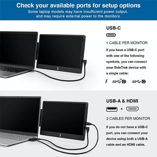 Luxor-LTTL122 SideTrak Swivel FHD Triple 12.5" Attachable Portable Monitor