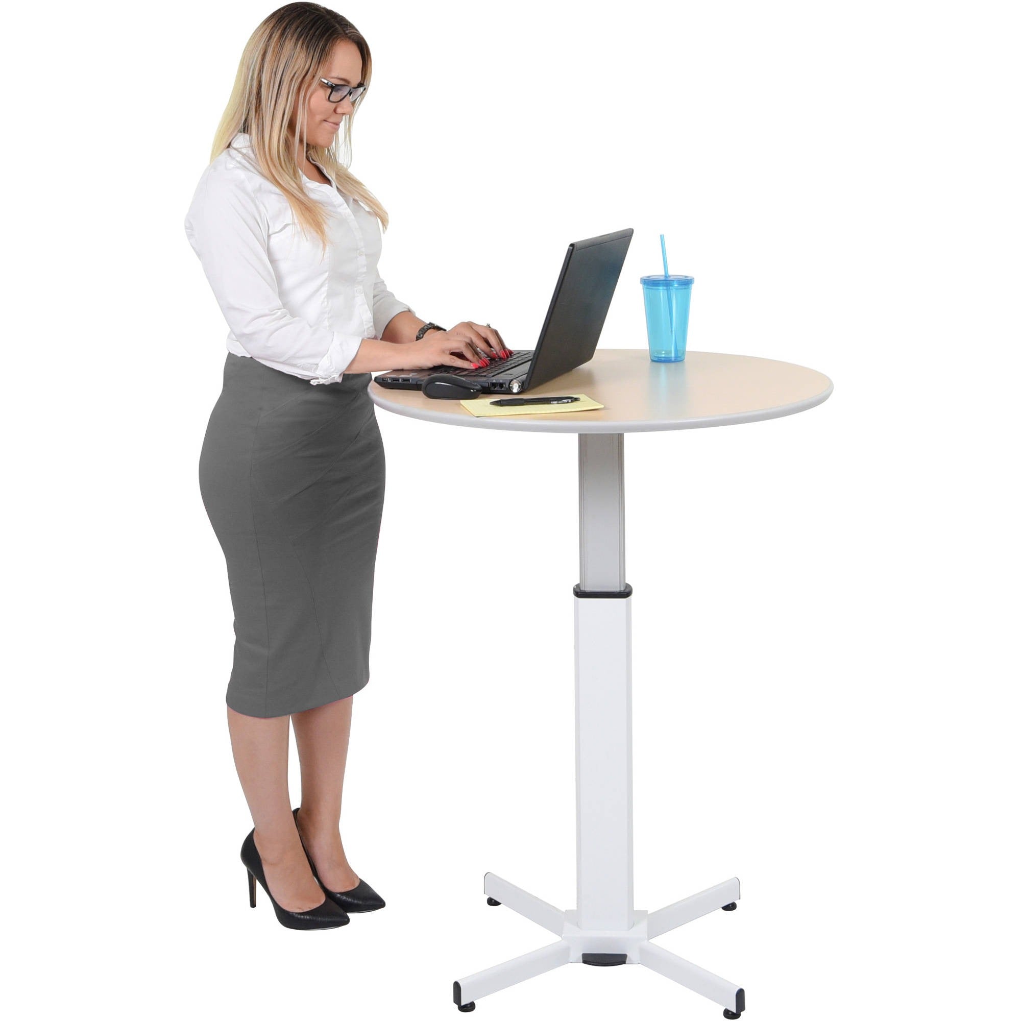 Luxor-LX-PNADJ-ROUND Pneumatic Adjustable Round Pedestal Table