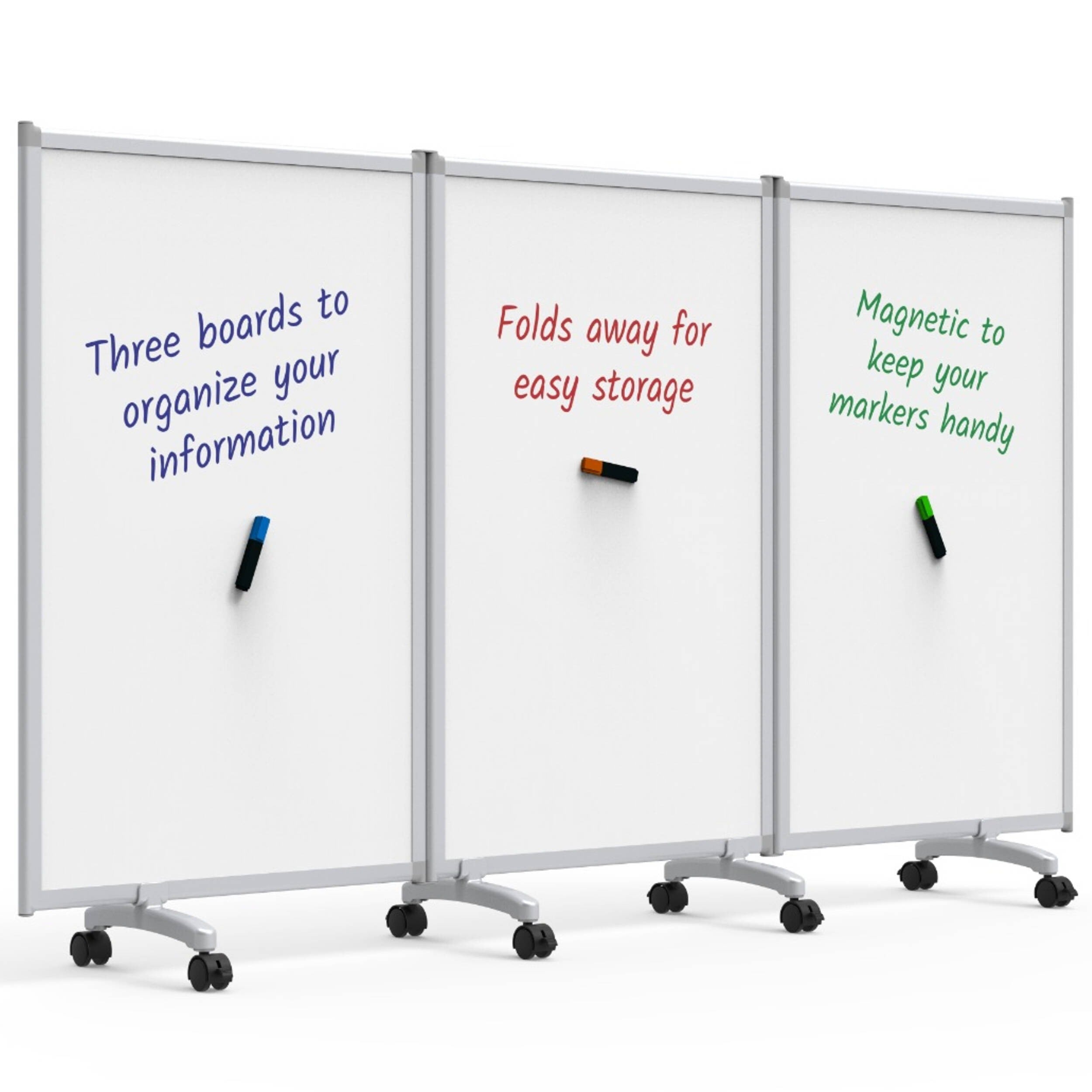 Luxor-MB9152WW Mobile Dry-Erase Folding Divid