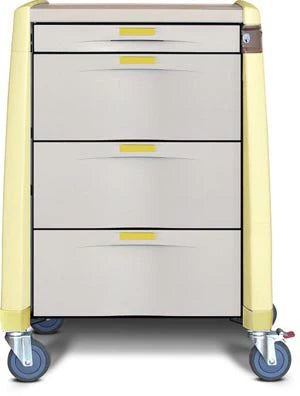 Capsa Healthcare Avalo Standard Medical Cart with Auto Relock, 3" Drawer, Three 6" Drawers, and 10" Drawer