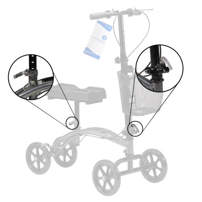 Dynarex-RPKW-06RL Knee Walker Lever, Silver, 1