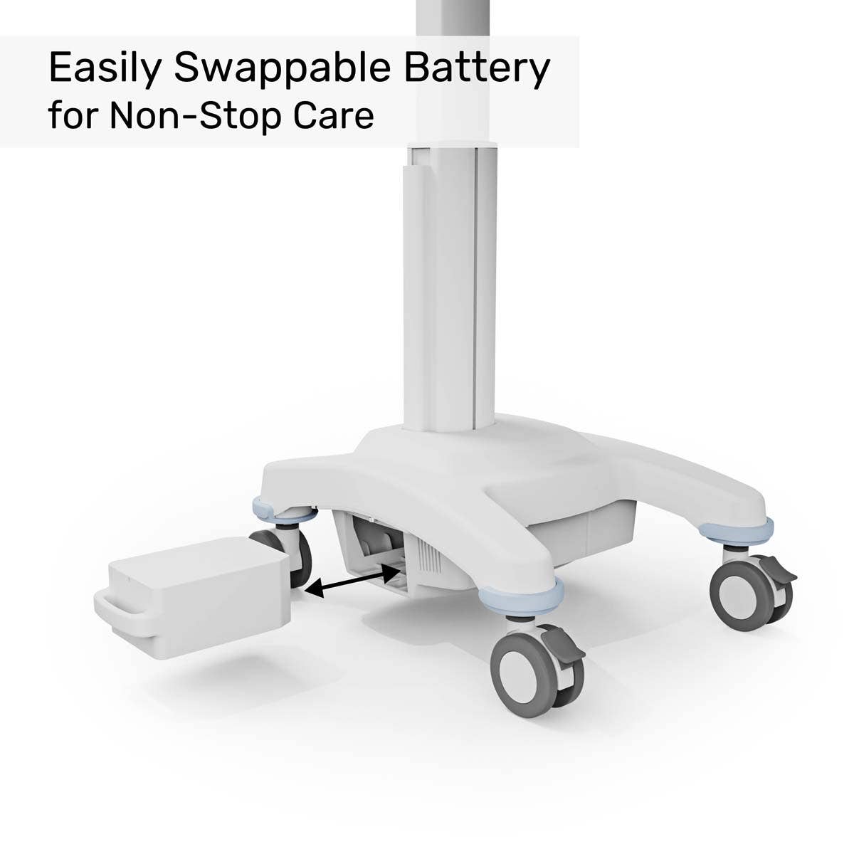 Luxor VitalPower Healthcare Workstation Cart and Battery