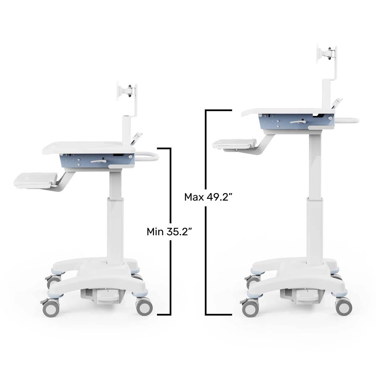 Luxor VitalPower Healthcare Workstation Cart and Battery