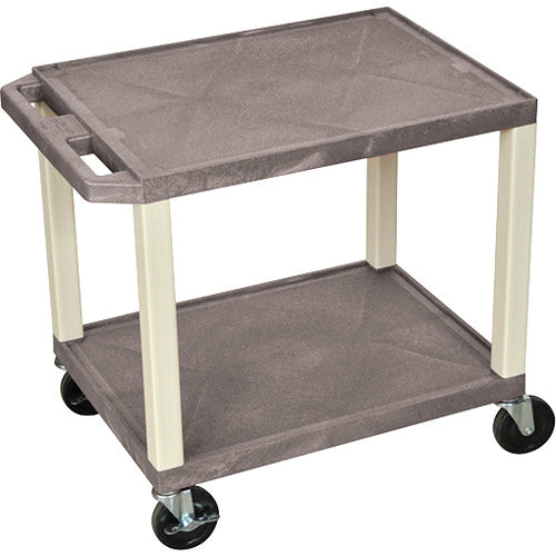 Luxor-WT26GYE Tuffy Open Shelf A/V Cart (24.5 x 24 x 18") (Gray with Black Legs)