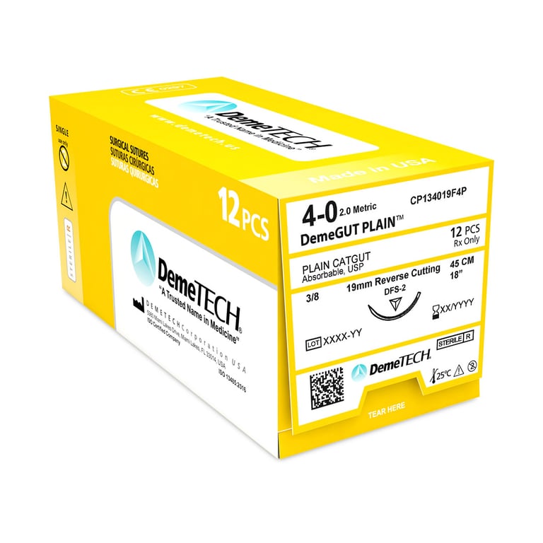 DemeTECH DemeGUT PLAIN Plain Catgut, Absorbable, Beige Suture