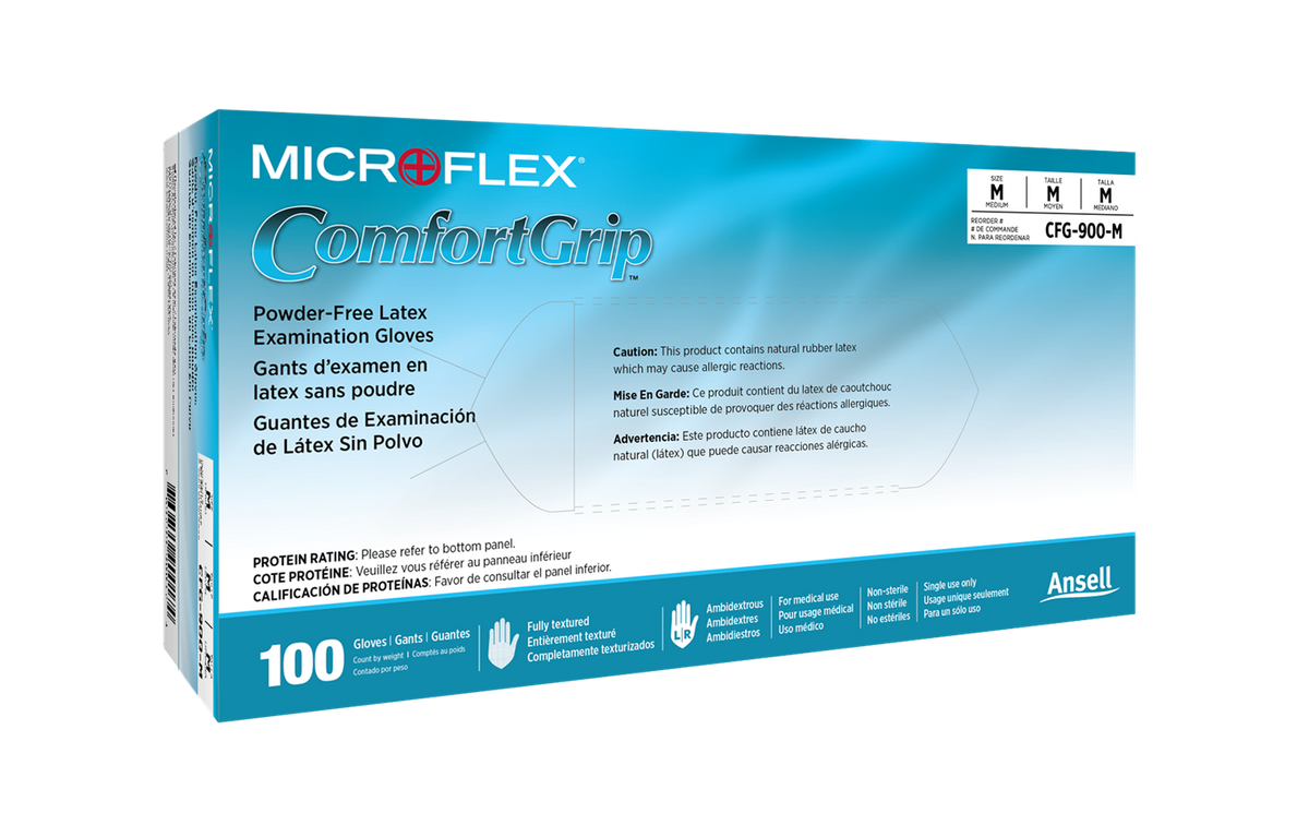 Ansell Microflex Comfortgrip® Powder-Free Latex Exam Gloves
