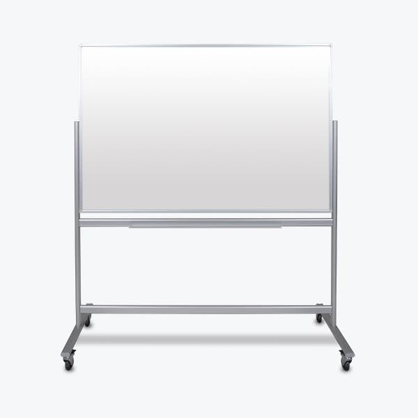 Luxor Double-Sided Mobile Magnetic Glass Dry Erase Marker Board