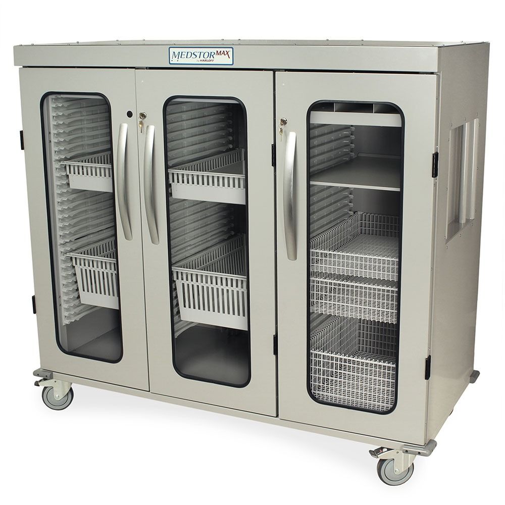 Harloff-MSPM63-00GK Triple Column Three Quarter Height Mobile Cabinet with Key Locking doors Each