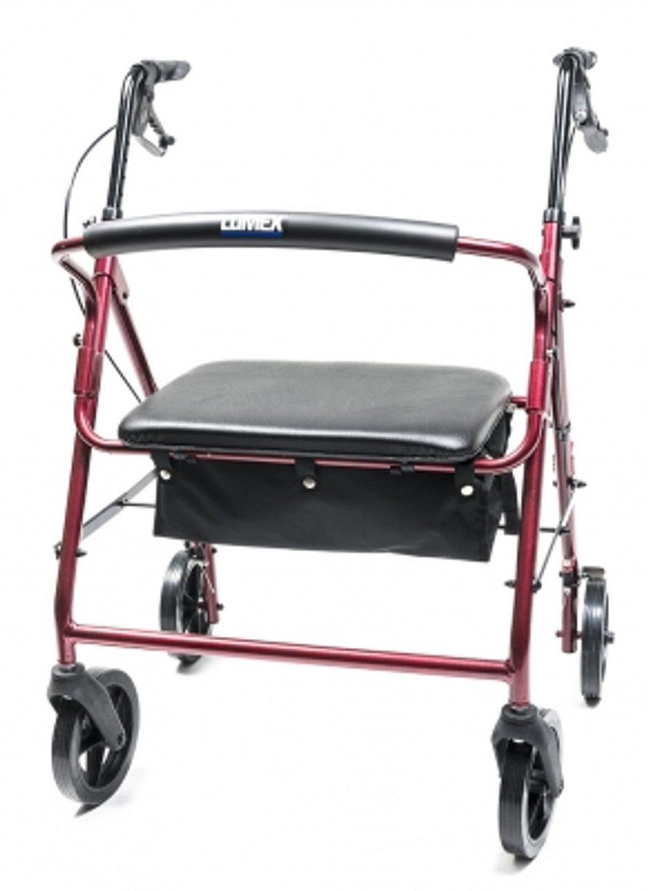 Graham Field-RJ4402R Lumex Walkabout Imperial Hemi Bariatric Four-Wheel Rollator Burgundy