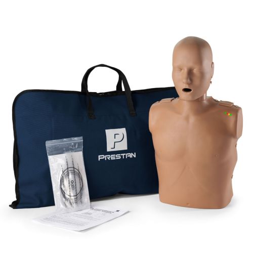 PRESTAN-PP-AM-100M-MS Professional Adult Manikin with CPR Feedback, Single (Medium Skin); includes (10) Adult Face- Shield/Lung-Bags, Carry Bag and Instructions"