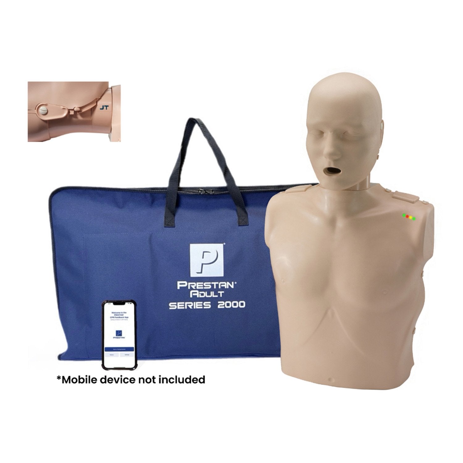 PRESTAN Professional Adult Series 2000 Jaw Thrust Manikin with Advanced CPR Feedback, Single Unit