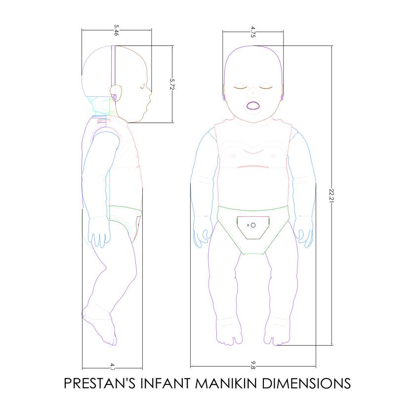 PRESTAN-PP-FM-300M-JTM-MS Professional Collection Jaw Thrust Manikin with CPR Feedback, 3-Pack - Medium Skin Tone (Pack of 3)