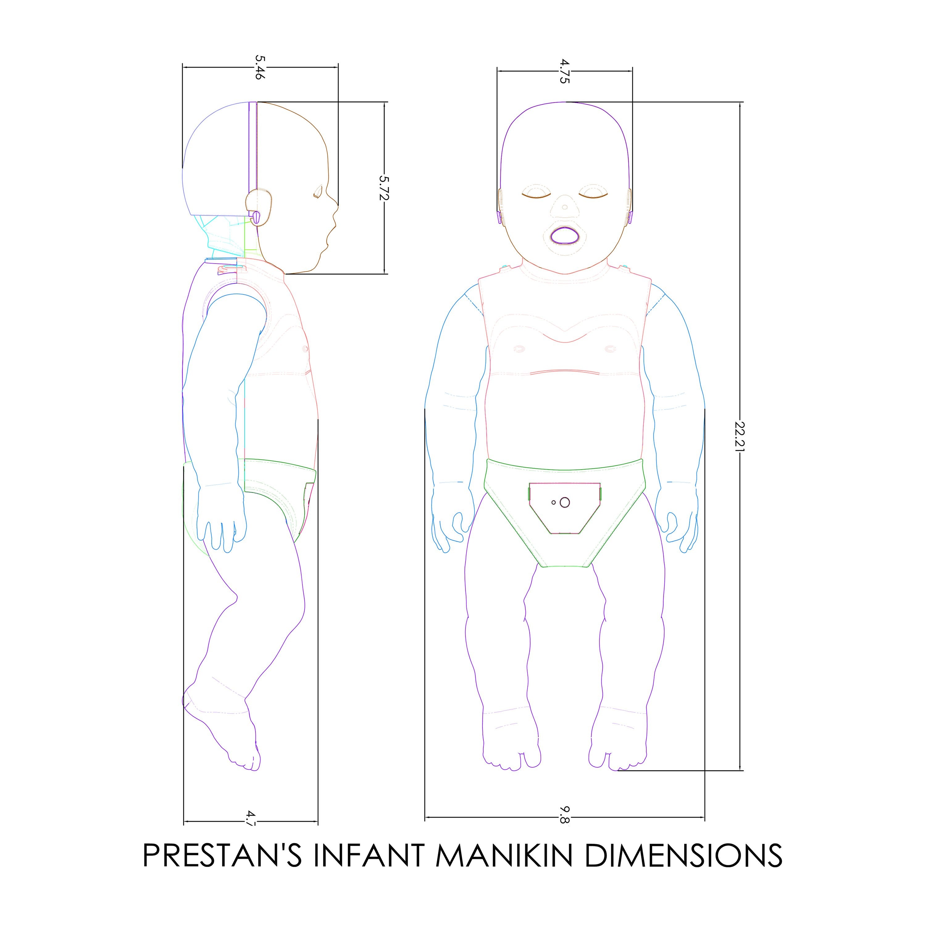 PRESTAN-PP-FMP-300M-DE-MS PRO+ Collection Manikin with Large PRO+ Face-Shield, 3-Pack - Medium Skin Tone (Pack of 3)
