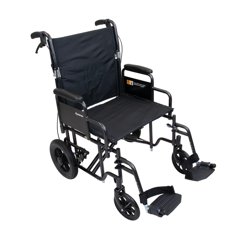 Dynarex DynaRide Transport Wheelchair w/ Fixed Full Arm, Steel