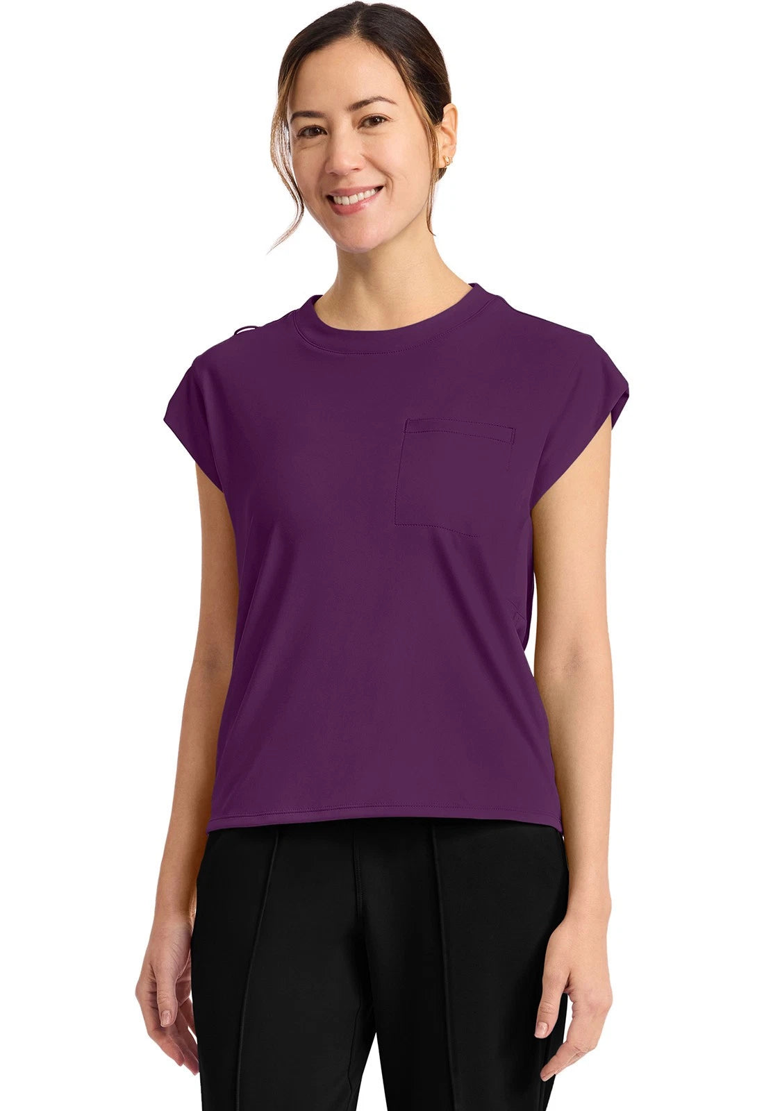 Cherokee Medical Achieve Women's 1-pocket Tuck-In Chest Pocket Crew Neck Scrub Top