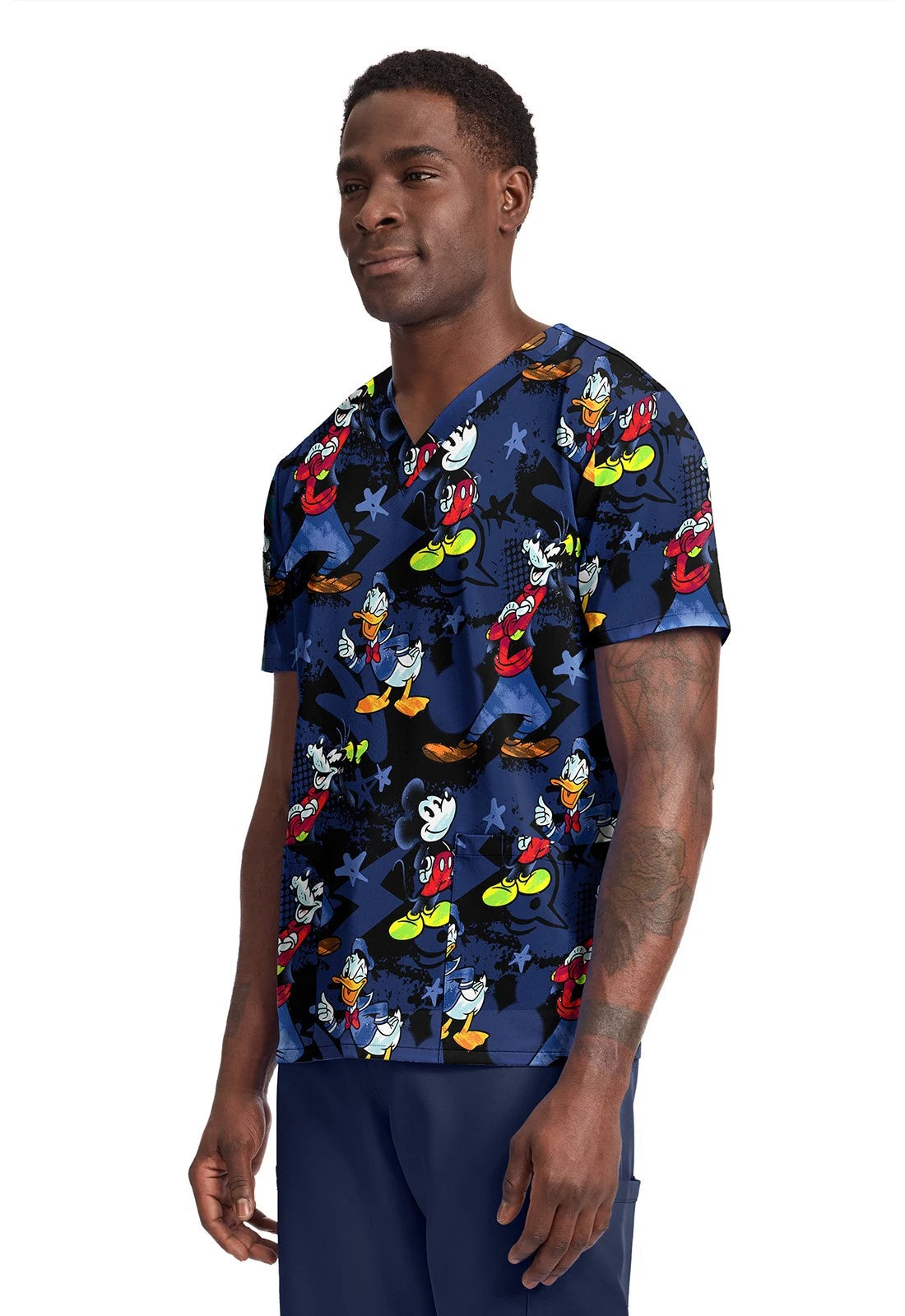 Tooniforms Men's Print V-Neck Top