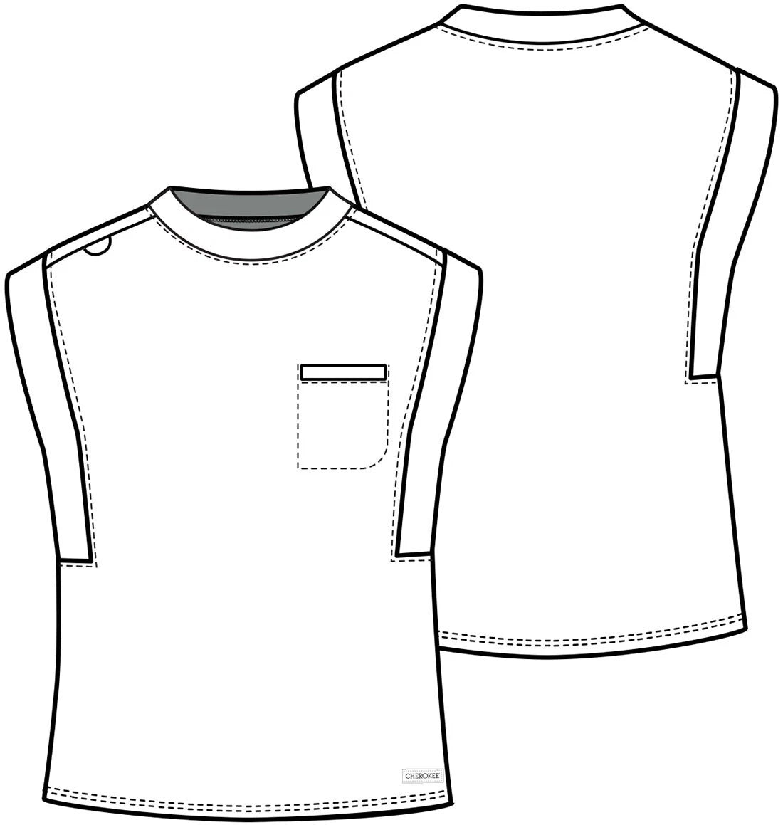 Cherokee Medical Achieve Women's 1-pocket Tuck-In Chest Pocket Crew Neck Scrub Top