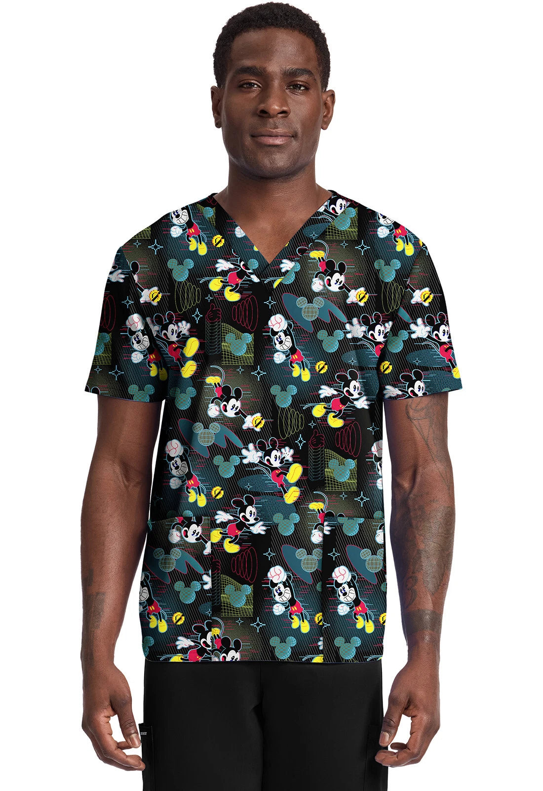 Tooniforms Men's Print V-Neck Top