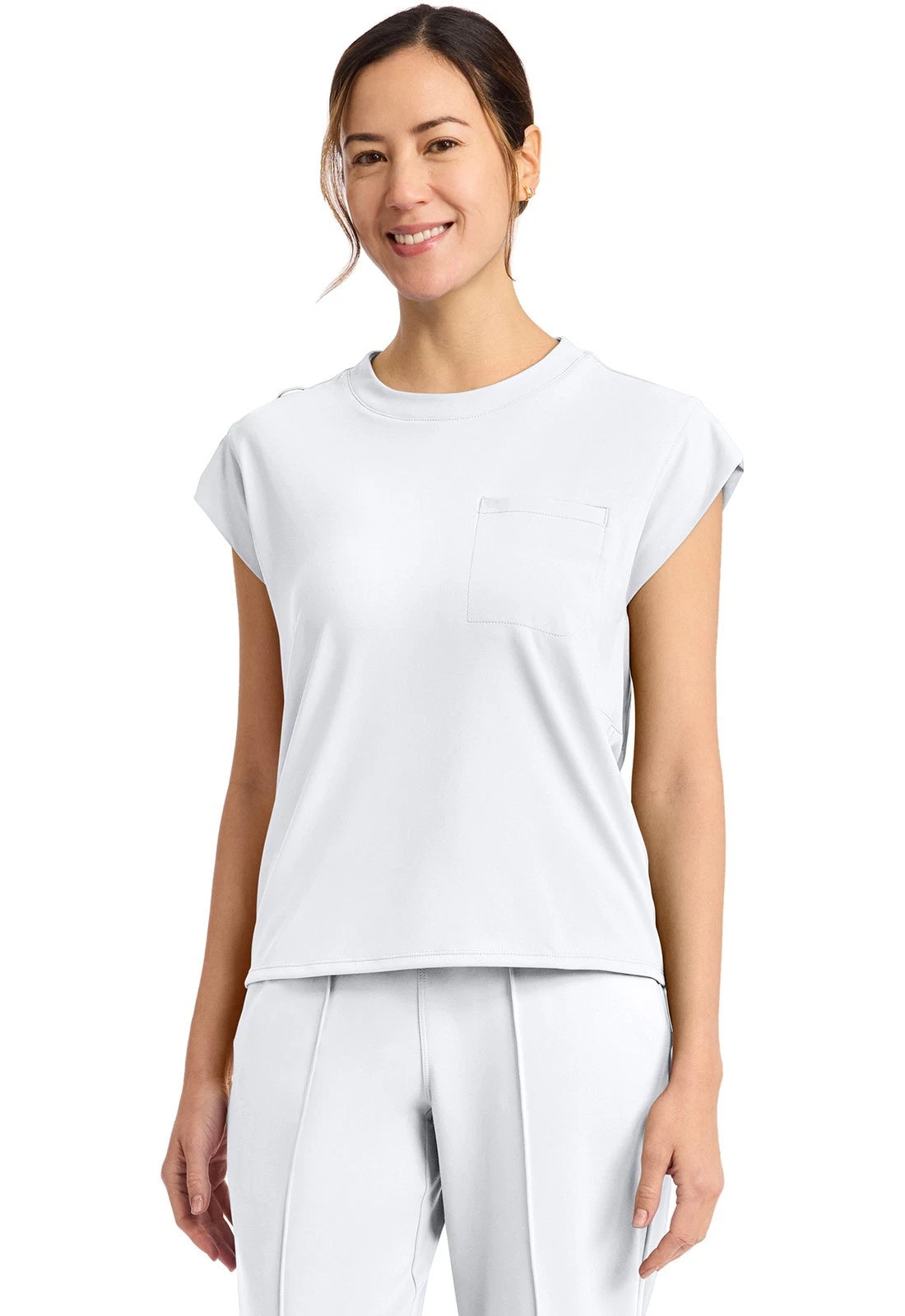 Cherokee Medical Achieve Women's 1-pocket Tuck-In Chest Pocket Crew Neck Scrub Top