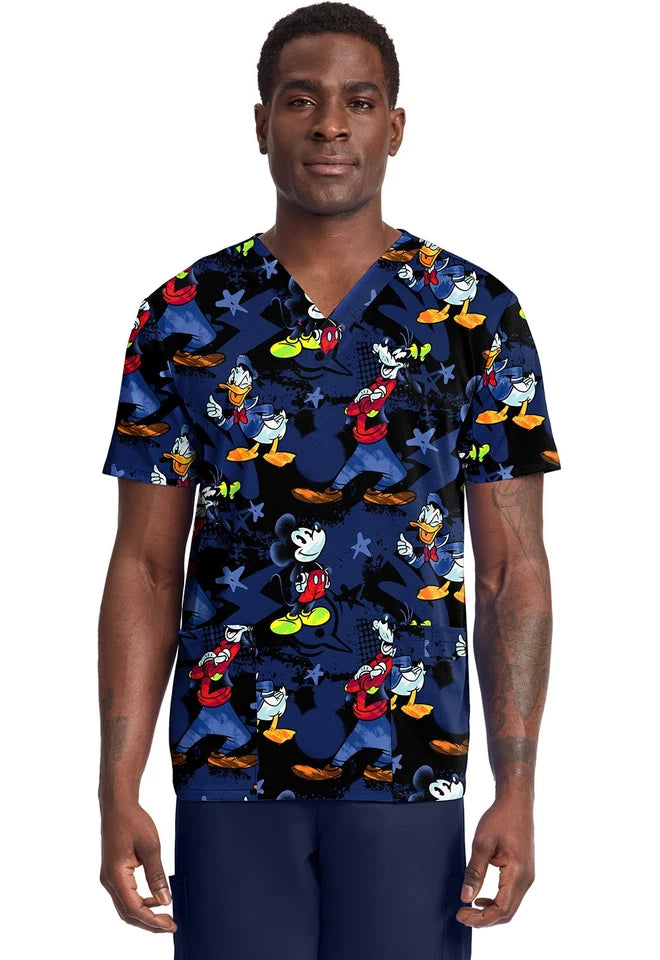 Tooniforms Men's Print V-Neck Top