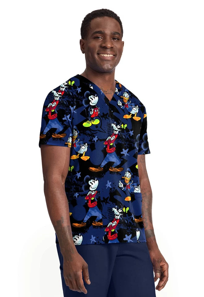 Tooniforms Men's Print V-Neck Top