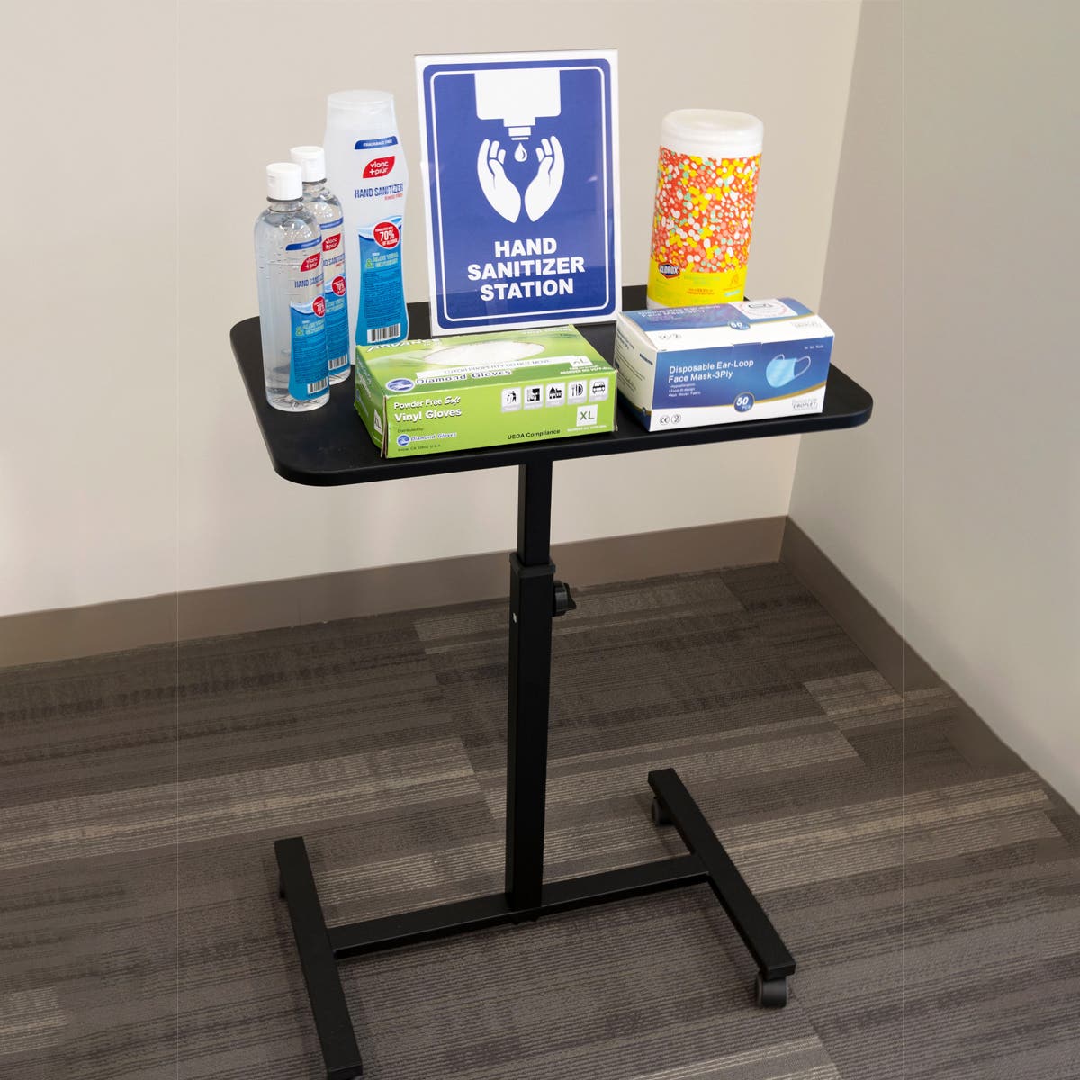 Luxor-SUDSC24-BK/BK 24" Single Column Standing Desk / Laptop Stand (1 EA)