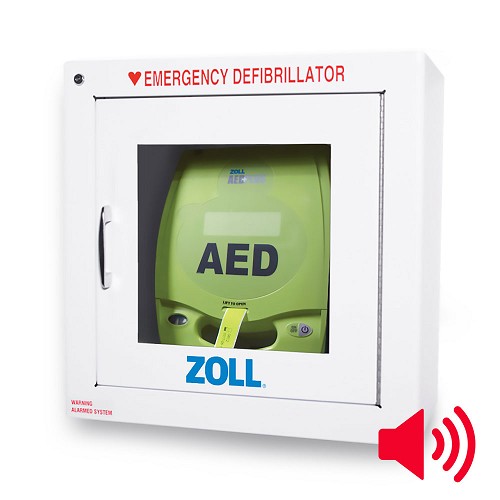 ZOLL-8000-0855  Standard Metal Wall Cabinet (9" deep) designed to hold AED Plus in a carry case with spare electrodes