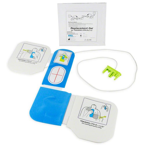 ZOLL-8900-0804-01 CPR-D Padz Training Electrodes -- with reusable ""Z-design"" electrode with CPR hand placement indicator and one (1) pair of disposable adhesive gels.  (Note: the disposable gels must be applied to the reusable pad before use.)"