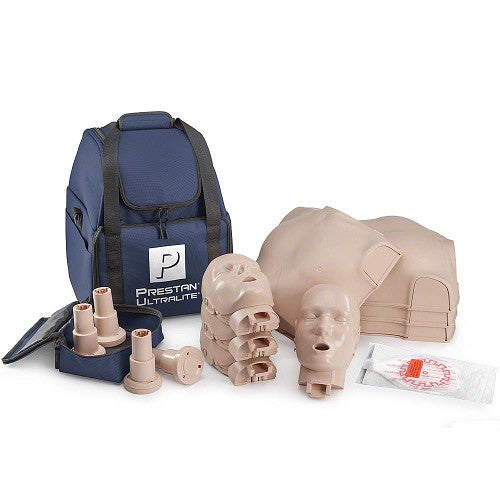 PRESTAN-PP-ULM-400-MSDS Ultralite Manikin without CPR Feedback Diversity Kit, 4-Pack (2 Medium Skin & 2 Dark Skin); includes (4) Complete Ultralite Manikins, (50) Ultralite Face-Shield/Lung-Bags, Carry Bag and Instructions"